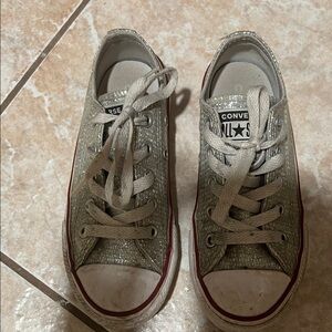 Converse Kids Shimmering Gray Sneakers size 12